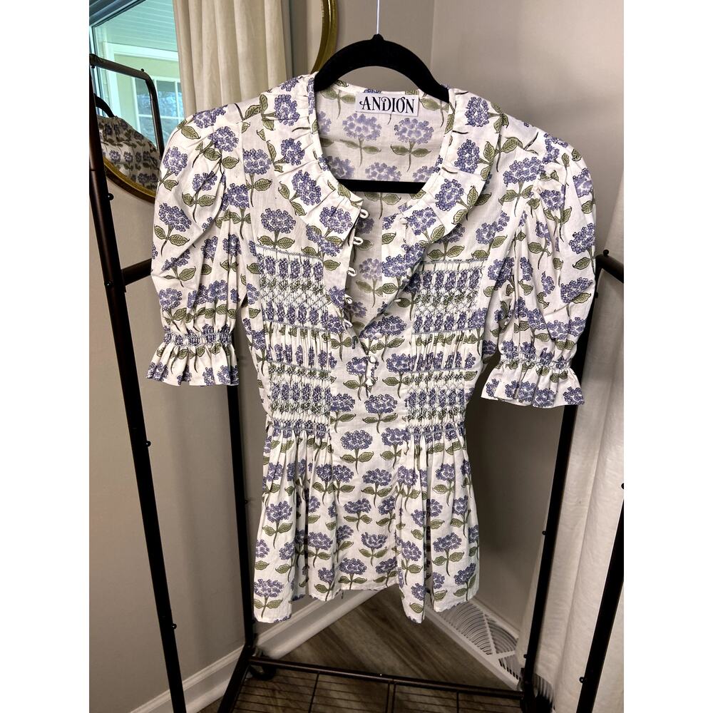 Anion Smocked Floral Top